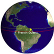 image of the earth showing French Guiana